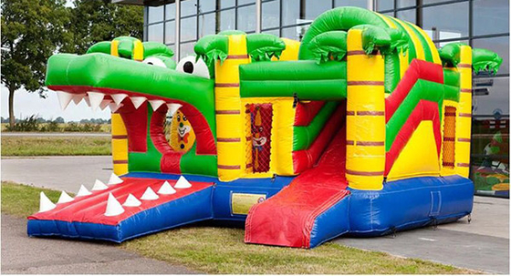 High Slide Kids Inflatable Bouncer Tarpaulin Material Fire Retardant Waterproof